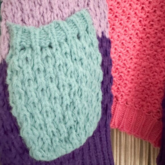 Fate Colorblock Knit Cardigan Oversized Women’s XS - Picture 3 of 7